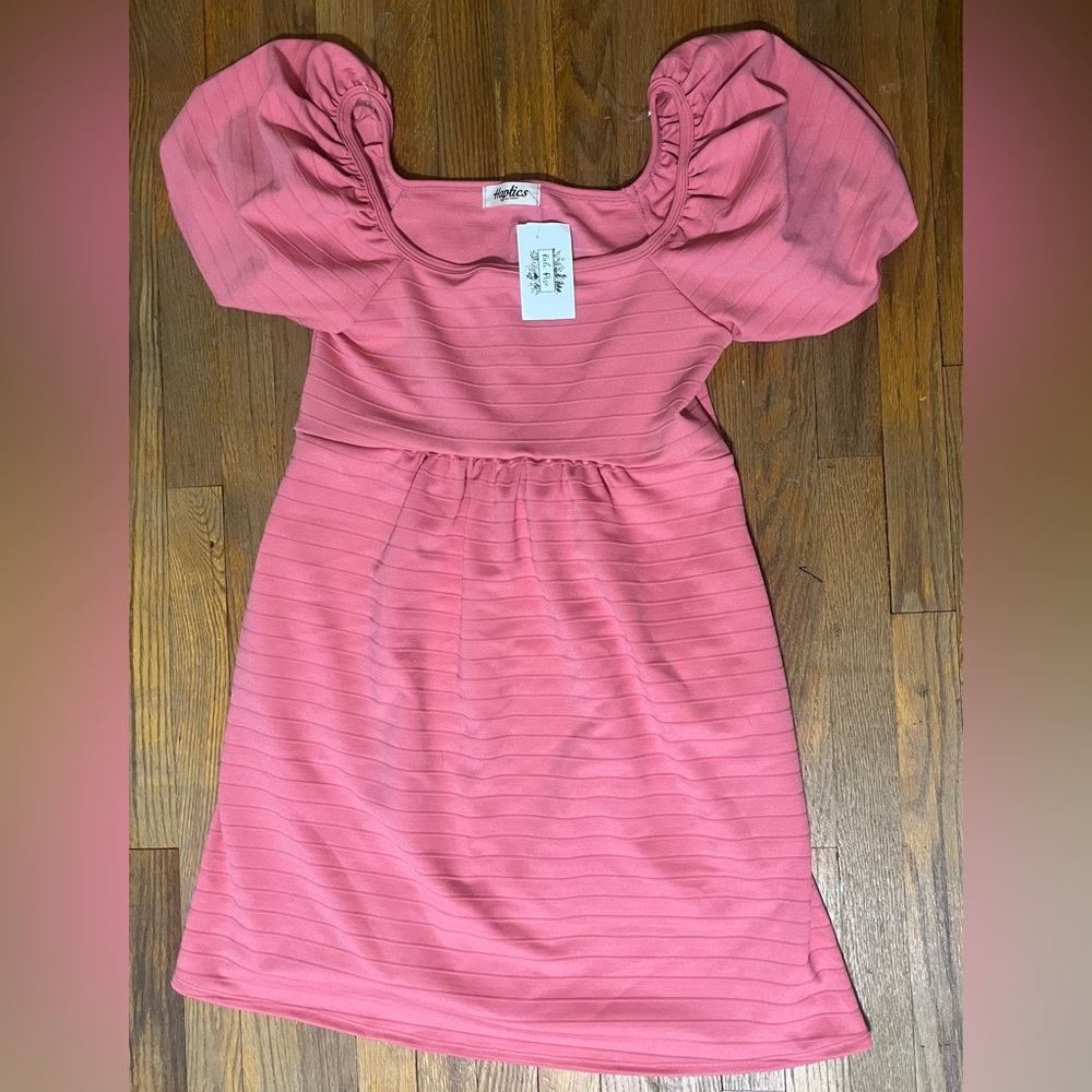 Pink Dress with Puffy sleeves
